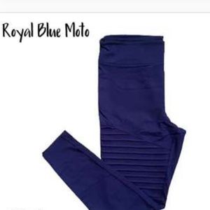 NWT Blue Lularoe Luxe Moto Leggings.